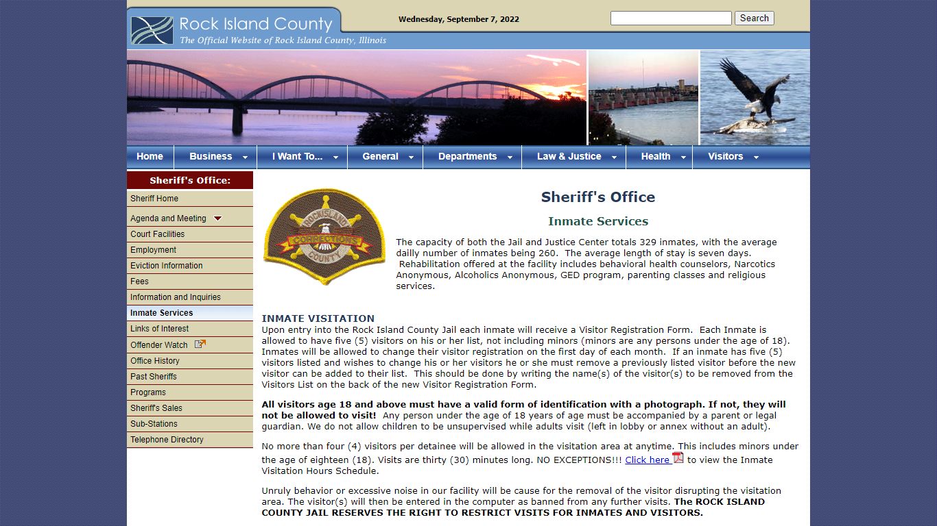 Rock Island County Sheriff' s Office - Inmate Services